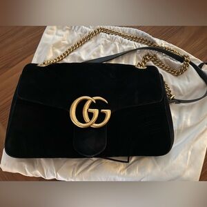 Gucci Marmont black velvet bag